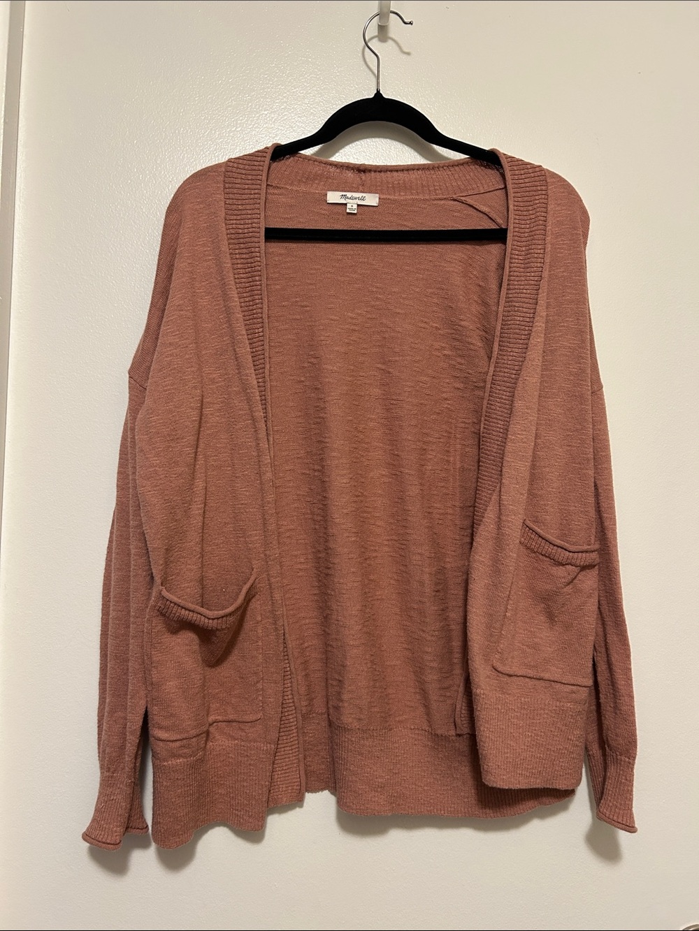 Madewell Rosewood Open-Front Pocket Cardigan